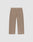 The Live Fast Boucle Pants by LIVE FAST DIE YOUNG are light brown, Wide Fit knit pants with an elastic waistband, straight legs, and a right back patch pocket, shown against a plain white background.