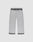 The Live Fast Boucle Pants by LIVE FAST DIE YOUNG are gray wide-leg knit pants with an elastic waistband, high waist, straight leg, right back pocket, and darker gray gradient at the waistband and hems, shown flat on a light background.