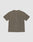 The Live Fast Rhinestone Tee by LIVE FAST DIE YOUNG is displayed laid flat, back side up, showing its faded olive green color and vintage wash on a light gray background.