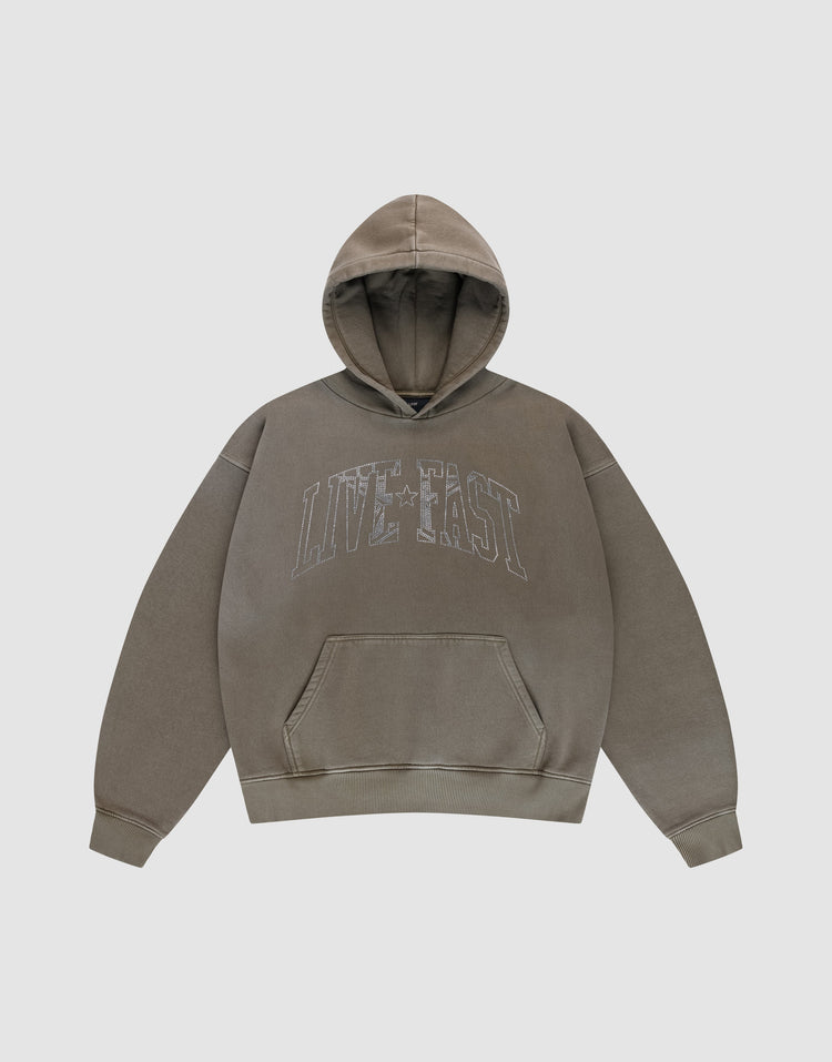 Live Fast Rhinestone Hooded
