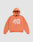The LFDY 40 Hooded Zip by LIVE FAST DIE YOUNG is an orange oversized zip-up hoodie with front pockets and a bold white bleich-print: number 49 intertwined with a striking tiger face on the chest.