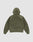 The LFDY Scuba Hooded Zip by LIVE FAST DIE YOUNG in olive green is shown from the back with long sleeves, a relaxed fit, no visible front logo or designs, made from soft polyester, set against a plain white background.
