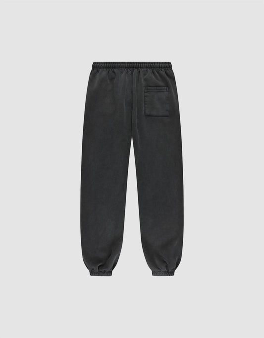 The LFDY 40 Wide Cuff Jogger by LIVE FAST DIE YOUNG features an Oversize Fit in soft cotton, elastic waistband, zippered side pockets, a back pocket, and elastic cuffs, shown on a light grey background.
