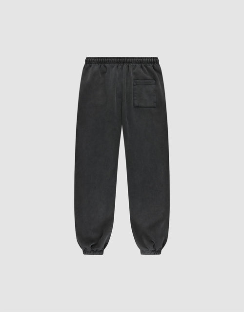The LFDY 40 Wide Cuff Jogger by LIVE FAST DIE YOUNG features an Oversize Fit in soft cotton, elastic waistband, zippered side pockets, a back pocket, and elastic cuffs, shown on a light grey background.