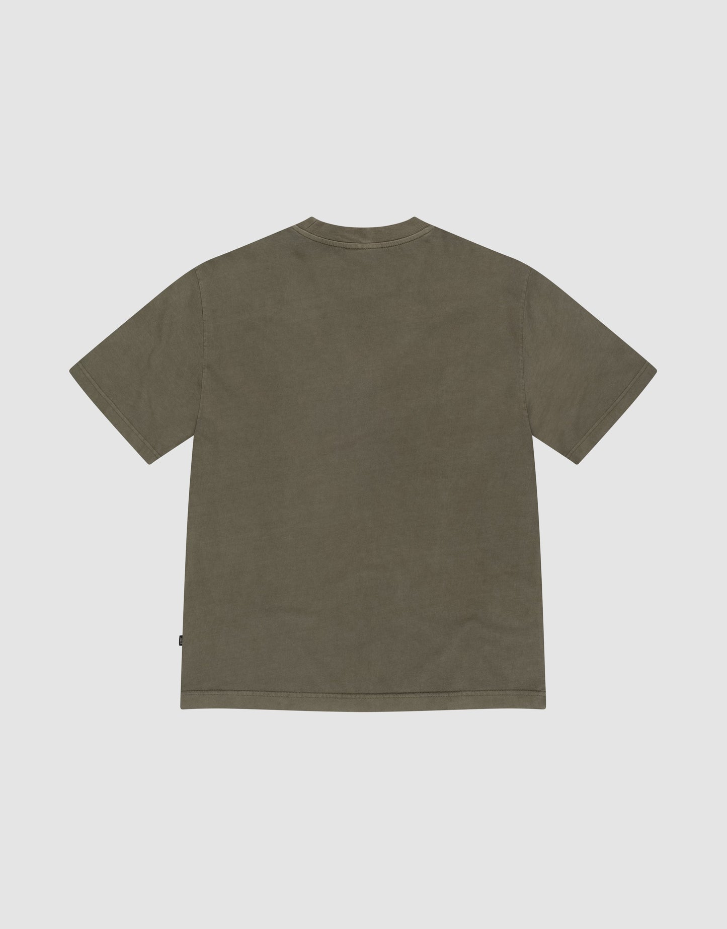 The LIVE FAST DIE YOUNG Basic +49 Chest Tee, shown laid flat with the back side visible against a light gray background, is crafted from 100% cotton for lasting comfort and breathability.