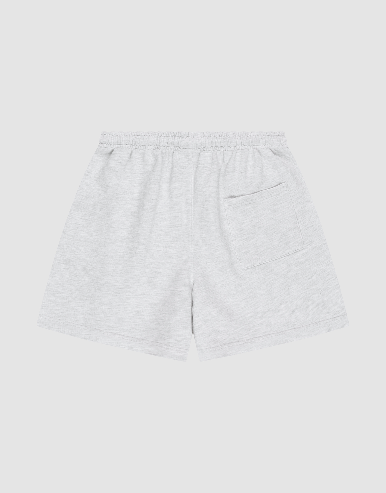 The Basic Sweat Shorts by LIVE FAST DIE YOUNG in light grey feature an elastic waistband and a single back pocket, shown flat on a white background.