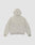 The LFDY Corp. Hooded Zip by LIVE FAST DIE YOUNG is a plain, light grey, oversized hoodie made from 100% Baumwolle with long sleeves and visible seams, shown from the back laying flat on a white background for a relaxed look.