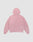 The LFDY Vandals Hooded Zip by LIVE FAST DIE YOUNG is displayed from the back, highlighting its long sleeves, oversize fit, and plain light pink color against a white background.