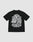 The LFDY Real Ones Tee by LIVE FAST DIE YOUNG is an oversized black T-shirt made of 100% cotton, featuring bold white graphic text and phrases like "LFDY REAL ONE$" and "NO COMMISSION" in various fonts on the front and back.