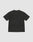 Back view of the Live Fast LF Tee by LIVE FAST DIE YOUNG, a plain black oversize fit short-sleeve t-shirt with a crew neck, made from 100% Baumwolle, shown flat on a light gray background with no visible designs or logos.