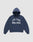 The LFDY Heavyweight Lounge Hooded by LIVE FAST DIE YOUNG is a navy blue regular-fit hoodie made from 100% Baumwolle, featuring a front pocket and "LIVE FAST REAL EST.8" in bold white letters across the chest.