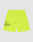 The LFDY Guaranteed Mesh Shorts by LIVE FAST DIE YOUNG feature a bright yellow wide fit, elastic waistband, small back pocket, and partial “val YTEED Fast” text on the left leg. Made from lightweight polyester for sporty comfort.