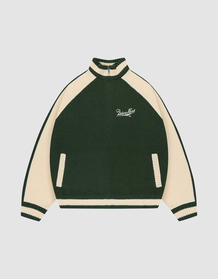 Boxy Knit Zip Jacket
