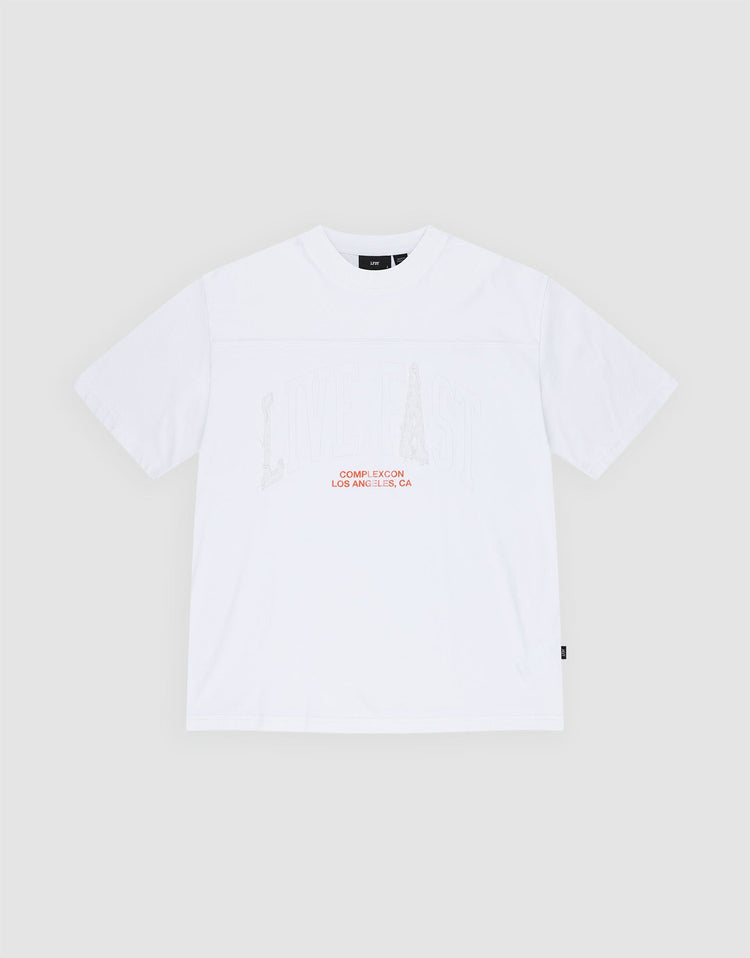 Live Fast Distressed College Tee