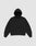 The LIVE FAST DIE YOUNG Basic Blank Hooded is an oversized black hoodie with long sleeves, a kangaroo pocket, ribbed cuffs and hem, made from a Baumwolle Polyester blend, shown on a light gray background.