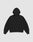 The LIVE FAST DIE YOUNG Basic Blank Hooded sweatshirt, in an oversize fit and made from Baumwolle Polyester, is shown flat against a light gray background with the hood up and sleeves spread out, displaying the back view.