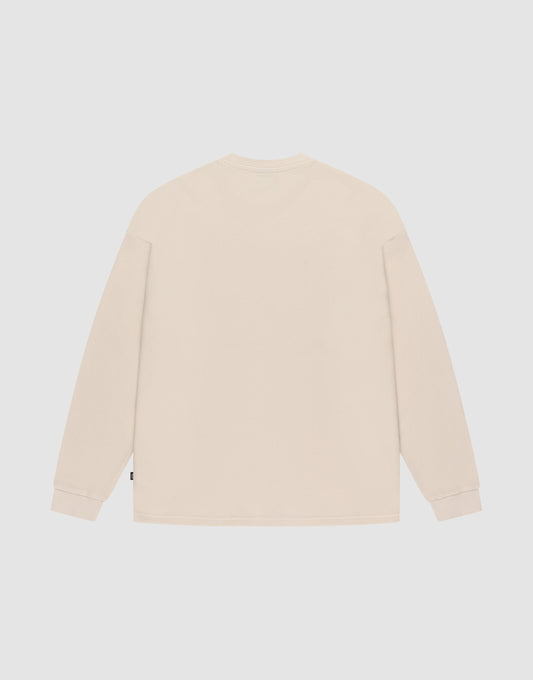 The Blank Waffle Longsleeve by LIVE FAST DIE YOUNG is shown flat on a white background, back view. Made from 100% Baumwolle with an oversize fit and subtle Ripp-Bündchen at the cuffs—no patterns, logos, or graphics.
