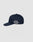 The LF Snapback by LIVE FAST DIE YOUNG is a navy blue cotton baseball cap with Germany, United Kingdom, Netherlands stitched in white on the side and a practical snap closure, shown on a plain light gray background.