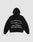 The LFDY Praying Hooded Zip by LIVE FAST DIE YOUNG is a black oversized hoodie with bold white “Live Fast Forever and Fuck Die Young” text, cross, numbers, and rose-holding hands graphic on the back, plus a subtle distress effect.