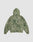 The LIVE FAST DIE YOUNG Live Fast Nylon Jacket is shown flat from the back with a green/beige camouflage pattern, elastic cuffs, Kapuze mit Tunnelzug, oversize fit, and hood against a plain white background.