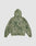 The LIVE FAST DIE YOUNG Live Fast Nylon Jacket is shown flat from the back with a green/beige camouflage pattern, elastic cuffs, Kapuze mit Tunnelzug, oversize fit, and hood against a plain white background.