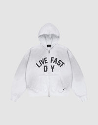 Live Fast Rivet Hooded Zip