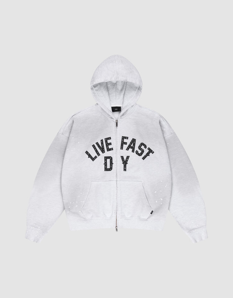 Live Fast Rivet Hooded Zip