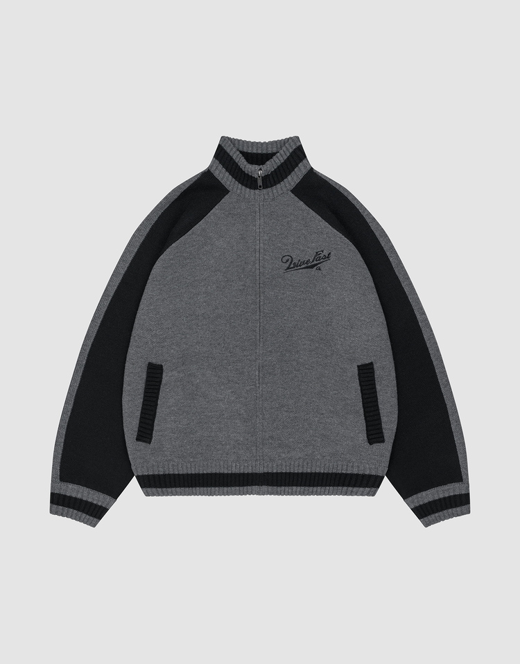 Boxy Knit Zip Jacket