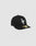 The LFDY x NEW ERA 59FIFTY Low Profile by LIVE FAST DIE YOUNG is a black fitted cap with a white LF logo on the front and a gold sticker on the brim, displayed against a plain light gray background.
